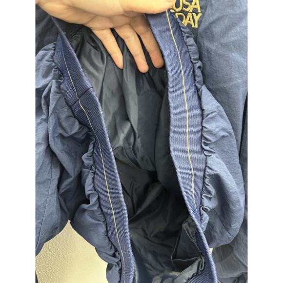 Swingster Windbreaker Size XL USA Today Blue Embroidered Long Sleeve V-Neck - Picture 5 of 12